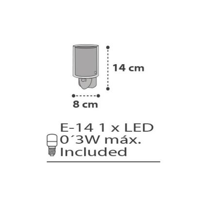 Dalber D-41415E - Lámpara LED de enchufe CLOUDS 1xE14/0,5W/230V