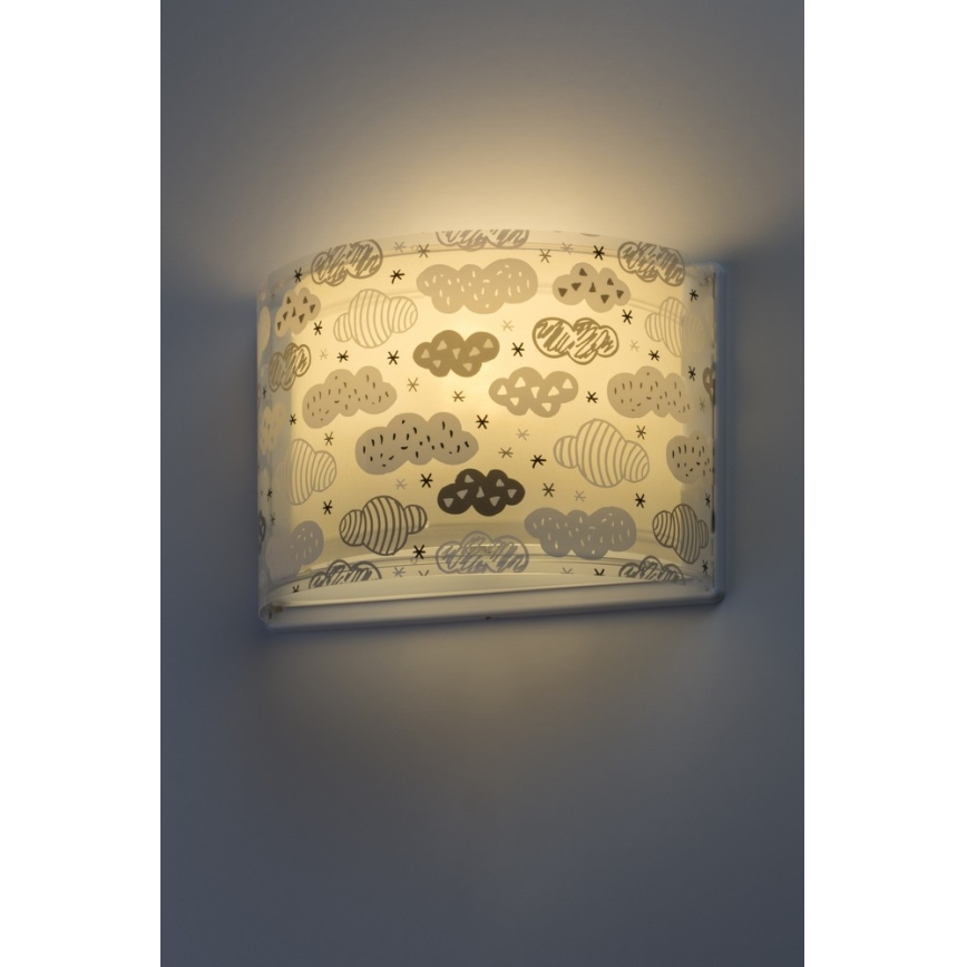 Dalber D-41418E - Aplique infantil CLOUDS 1xE27/60W/230V