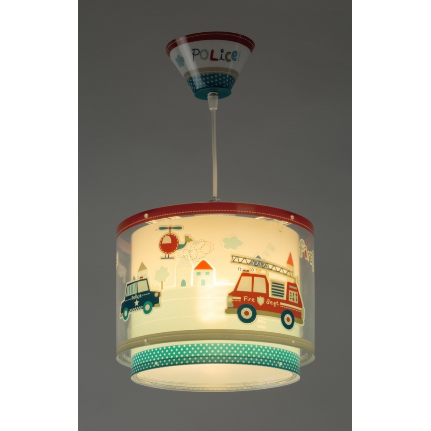 Dalber D-60612 - Lámpara colgante infantil POLICE 1xE27/60W/230V