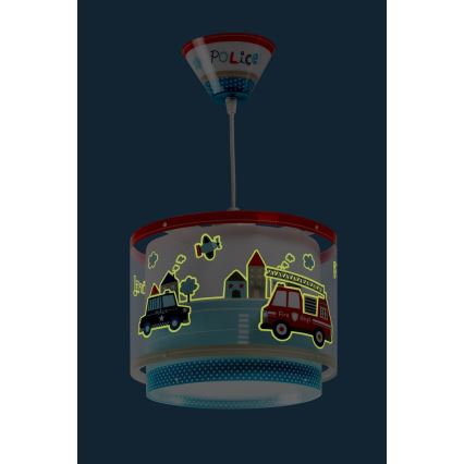 Dalber D-60612 - Lámpara colgante infantil POLICE 1xE27/60W/230V