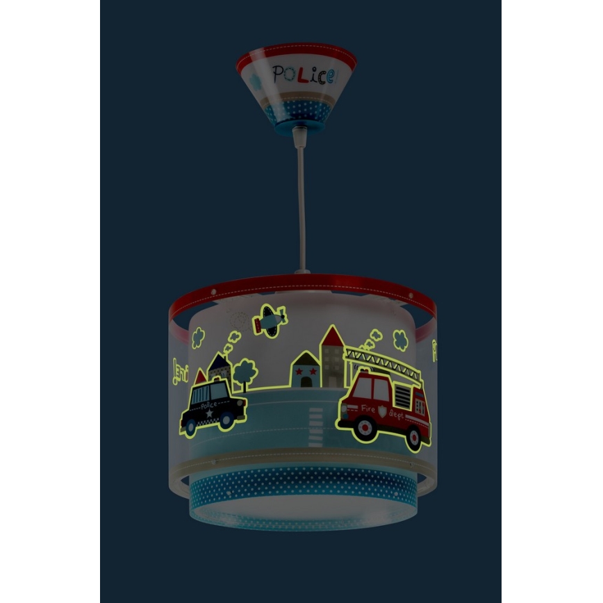 Dalber D-60612 - Lámpara colgante infantil POLICE 1xE27/60W/230V