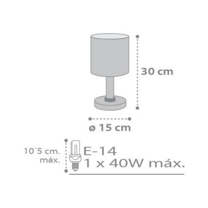 Dalber D-62011E - Lámpara de mesa SWEET DREAMS 1xE14/40W/230V
