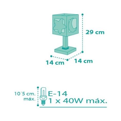 Dalber D-63231H - Lámpara infantil MOONLIGHT 1xE14/40W/230V