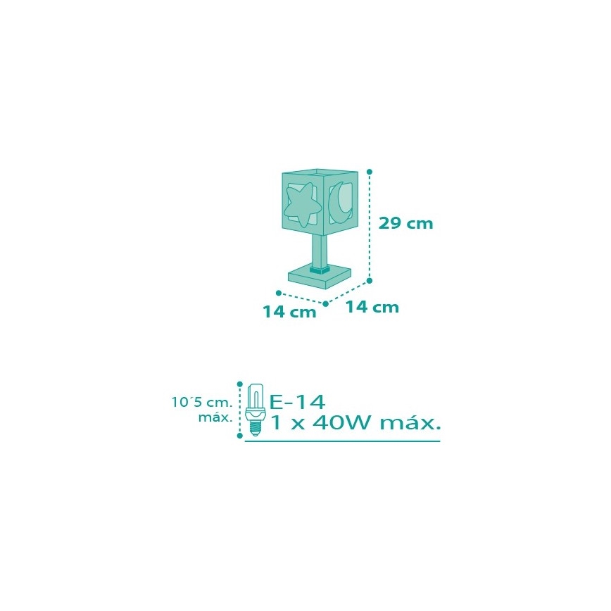 Dalber D-63231H - Lámpara infantil MOONLIGHT 1xE14/40W/230V