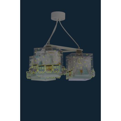 Dalber D-63534 - Lámpara colgante infantil TRAIN 3xE27/60W/230V