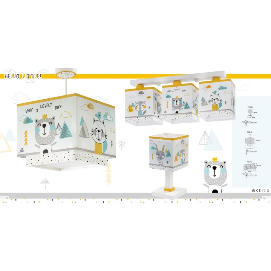 Dalber D-73242 - Lámpara colgante infantil HELLO LITTLE 1xE27/15W/230V