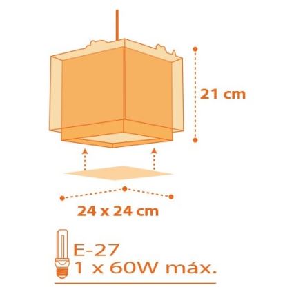 Dalber D-73452 - Lámpara colgante infantil DINOS 1xE27/60W/230V