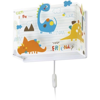 Dalber D-73458 - Aplique infantil DINOS 1xE27/60W/230V