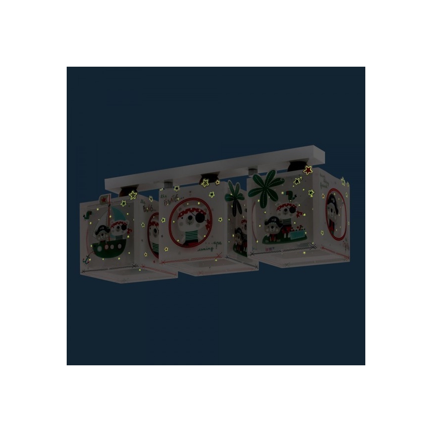 Dalber D-74553 - Plafón infantil PIRATES 3xE27/60W/230V