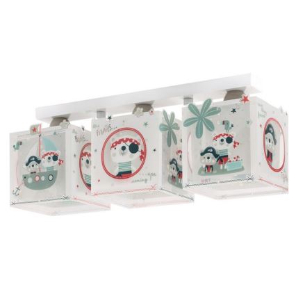 Dalber D-74553 - Plafón infantil PIRATES 3xE27/60W/230V