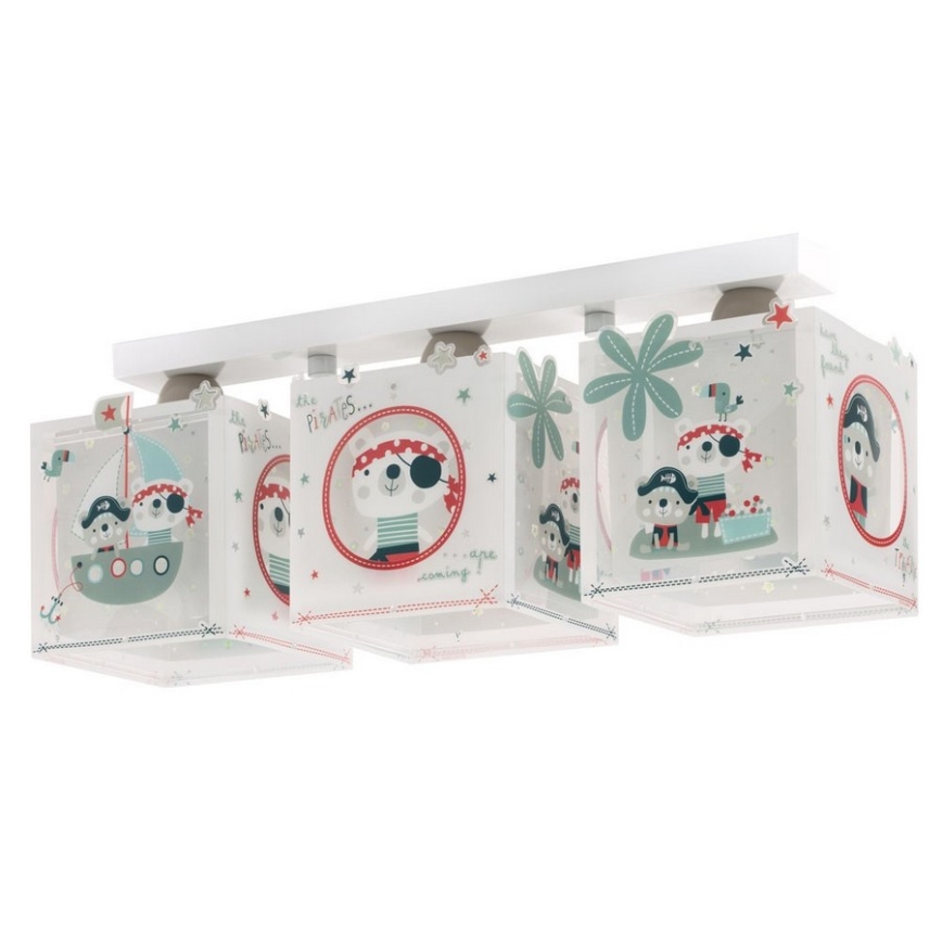 Dalber D-74553 - Plafón infantil PIRATES 3xE27/60W/230V