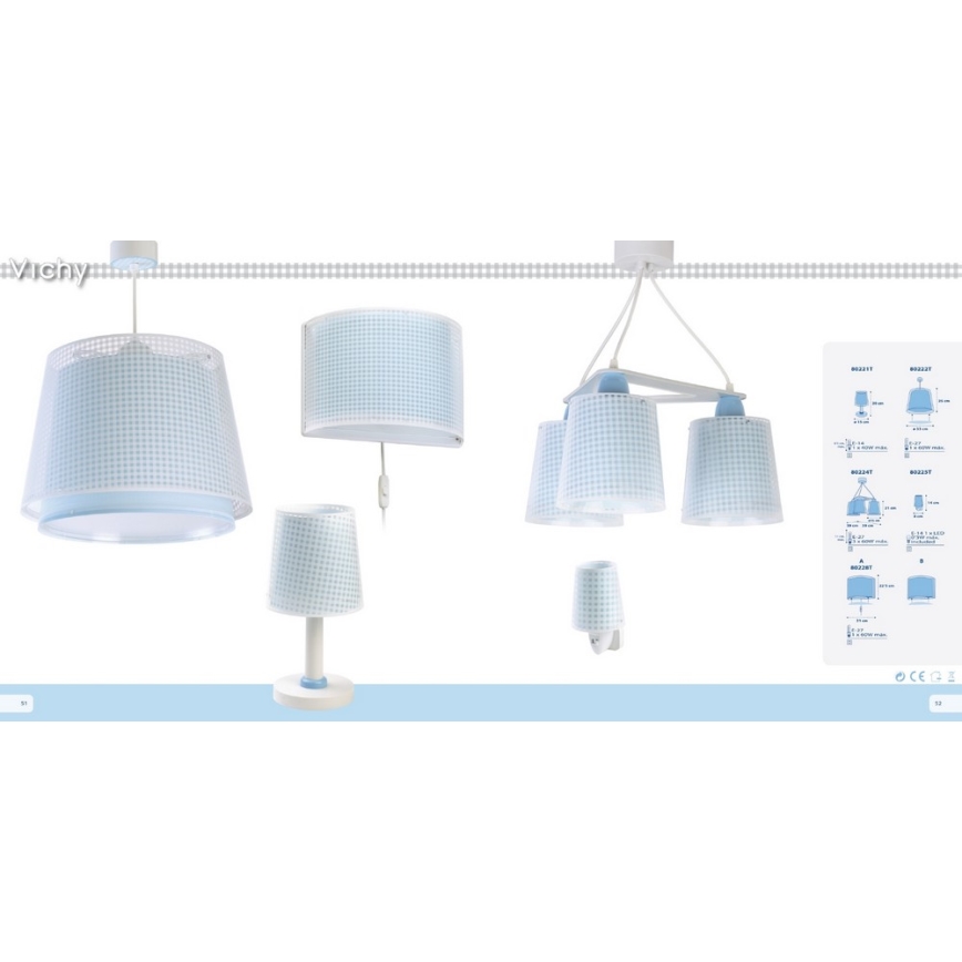 Dalber D-80221T - Lámpara infantil VICHY 1xE14/40W/230V