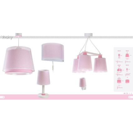 Dalber D-80228S - Aplique infantil VICHY 1xE27/60W/230V
