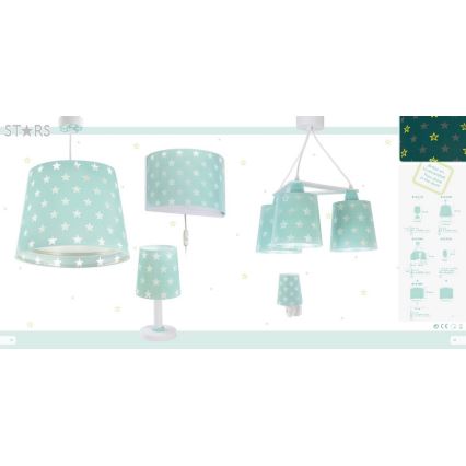 Dalber D-81212H - Lámpara colgante infantil STARS 1xE27/60W/230V