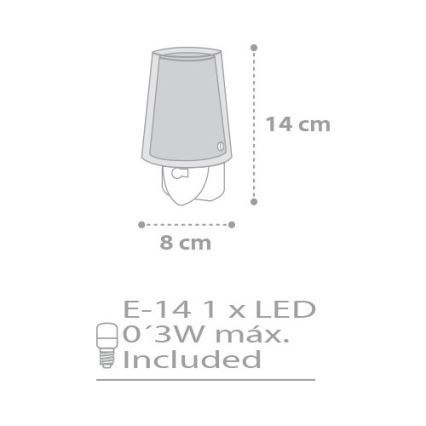 Dalber D-81215L - Luz nocturna LED STARS 1xE14/0,5W/230V