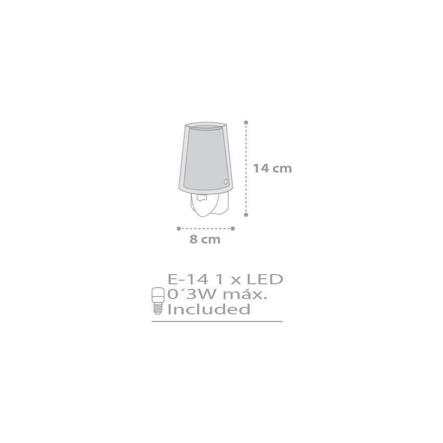 Dalber D-81215L - Luz nocturna LED STARS 1xE14/0,5W/230V