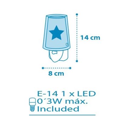 Dalber D-92193 - LED Luz nocturna LIGHT FEELING 1xE14/0,3W/230V