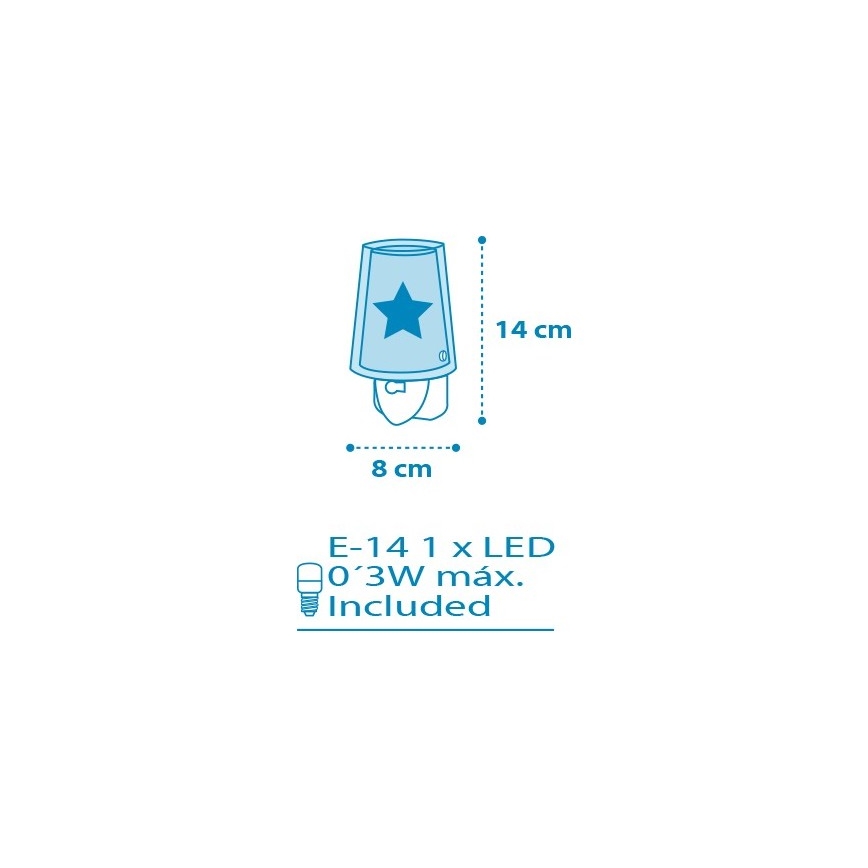 Dalber D-92193 - LED Luz nocturna LIGHT FEELING 1xE14/0,3W/230V