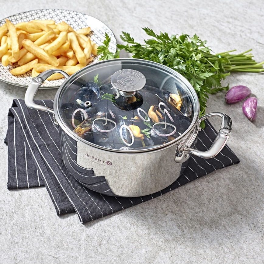 De Buyer 3427.24 - Olla con tapa MILADY 24 cm, acero inoxidable