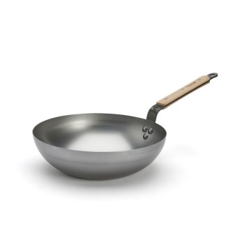 De Buyer 5717.28 - Sartén Wok MINERAL B BOIS 28 cm
