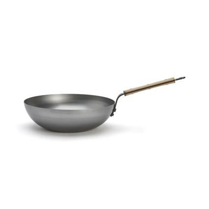 De Buyer 5717.28 - Sartén Wok MINERAL B BOIS 28 cm