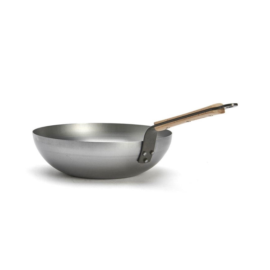 De Buyer 5717.28 - Sartén Wok MINERAL B BOIS 28 cm