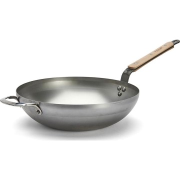 De Buyer 5717.32 - Sartén Wok MINERAL B BOIS 32 cm
