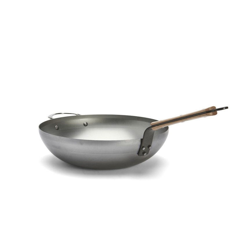 De Buyer 5717.32 - Sartén Wok MINERAL B BOIS 32 cm
