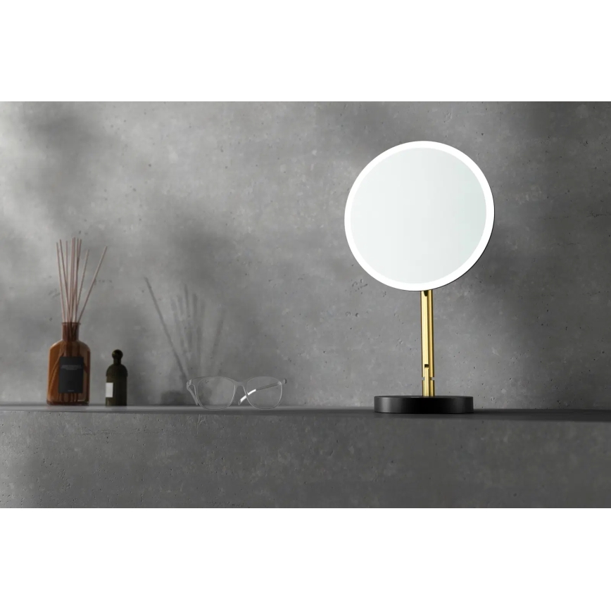 Deante ADI_Z812 - Espejo de maquillaje recargable para baño SILIA LED/5V 5000 mAh 2700-6500K IP44