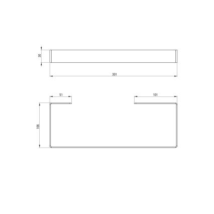 Deante ADM_A611 - Toallero de pared MOKKO 30 cm blanco