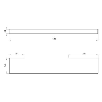 Deante ADM_A621 - Toallero de pared MOKKO 60 cm blanco