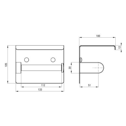 Deante ADR_0221 - Portarrollos para papel higiénico ROUND, cromo brillante