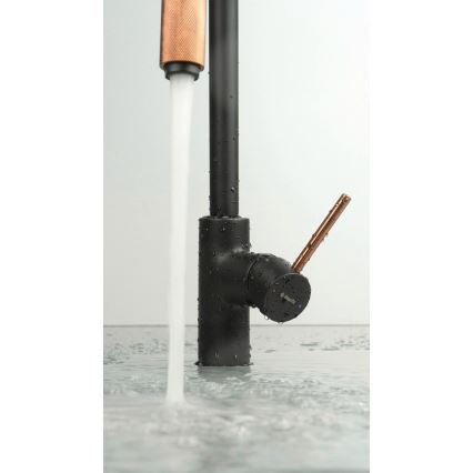 Deante BCA_B64M - Grifo para fregadero ASTER negro/latón