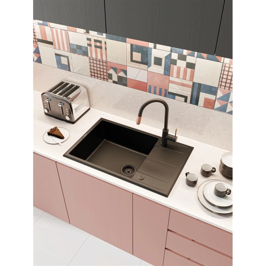 Deante BCA_B64M - Grifo para fregadero ASTER negro/latón