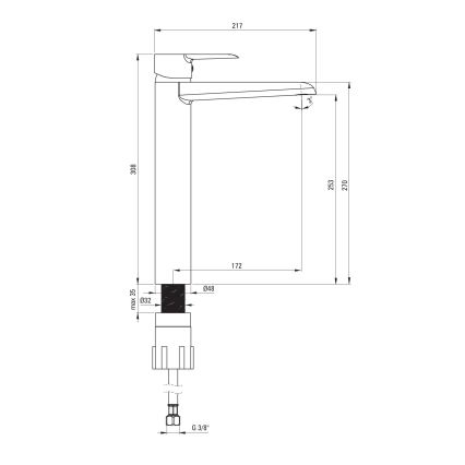 Deante BFC_020K - Grifo para lavabo CORIO, acabado en cromo brillante