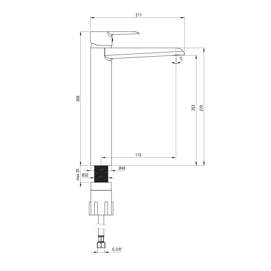 Deante BFC_020K - Grifo para lavabo CORIO, acabado en cromo brillante