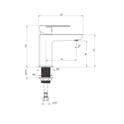 Deante BGA_020M - Grifo de lavabo ALPINIA acabado cromado brillante
