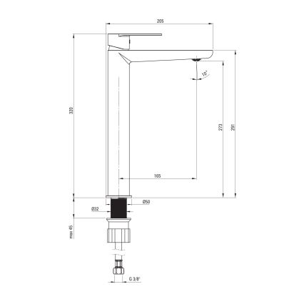 Deante BGA_N20K - Grifo de lavabo ALPINIA negro