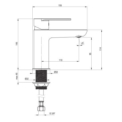 Deante BGA_N20M - Grifo de lavabo ALPINIA negro