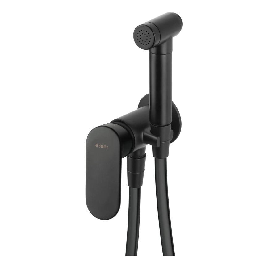 Deante BGA_N34M - Grifo para bidé con rociador para instalación empotrada ALPINIA negro