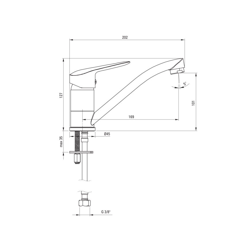 Deante BMO_026M - Grifo para lavabo BORO 12,7 cm, cromo brillante