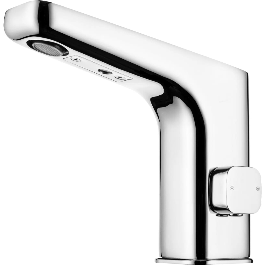 Deante BQH_029V - Grifo de lavabo sin contacto con regulación de temperatura HIACYNT 230/6V cromo brillante