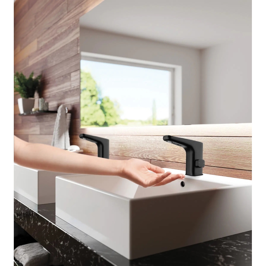 Deante BQH_N28V - Grifo de lavabo sin contacto HIACYNT 230/6V negro