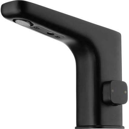 Deante BQH_N29R - Grifo de lavabo sin contacto con regulación de temperatura HIACYNT 4xAA negro