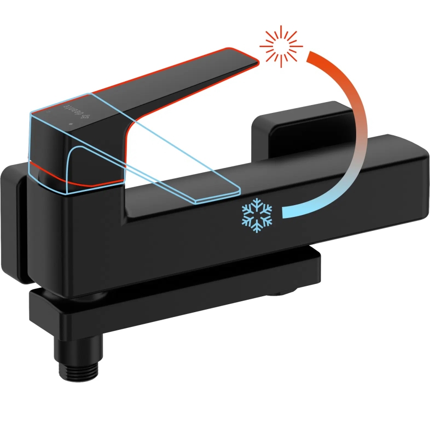 Deante BQL_N12M - Grifo de bañera plegable BLUR negro