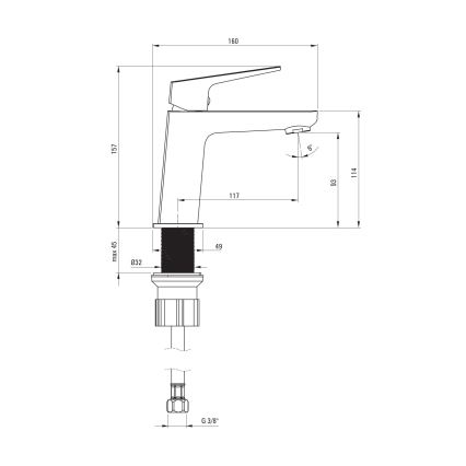 Deante BQL_N20M - Grifo para lavabo BLUR, negro