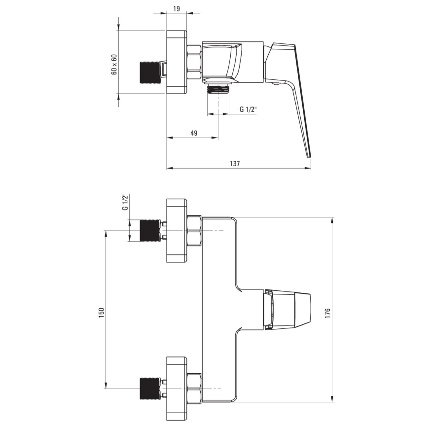 Deante BQL_N40M - Grifo de ducha BLUR negro