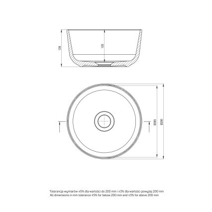 Deante CDJ_6U2S - Lavabo para encimera JASMIN diámetro 28 cm cerámica/blanco