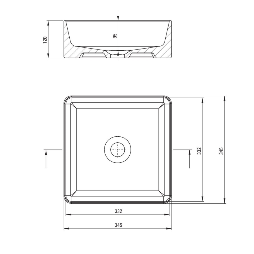 Deante CDJ_6U3S - Lavabo para encimera JASMIN 34,5x34,5 cm cerámica/blanco