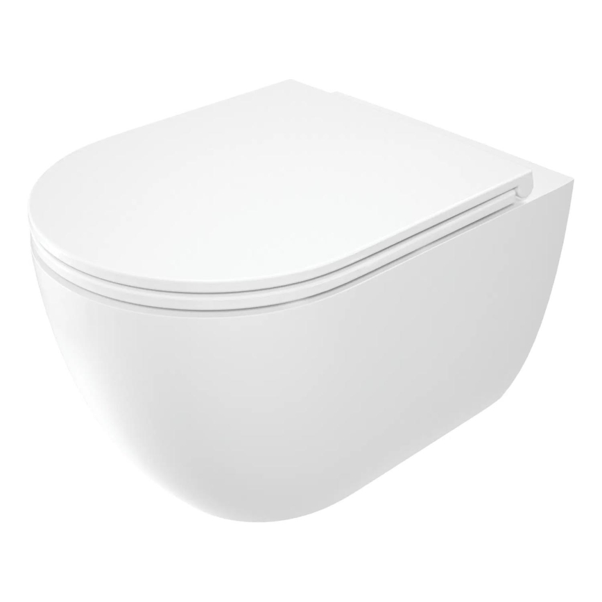 Deante CGRD6ZPW - Inodoro suspendido con asiento SoftClose ROUND, cerámica/blanco
